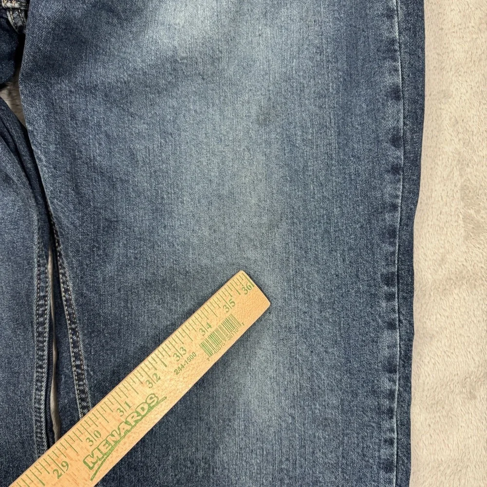 Levi Strauss Signature Jeans Mens 40x32 Blue Relaxed Straight Whiskered Workwear